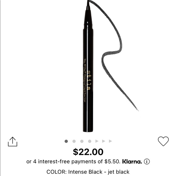 Stila Stay All Day Waterproof Intense Black Felt Tip Liquid Eyeliner - Picture 1 of 6